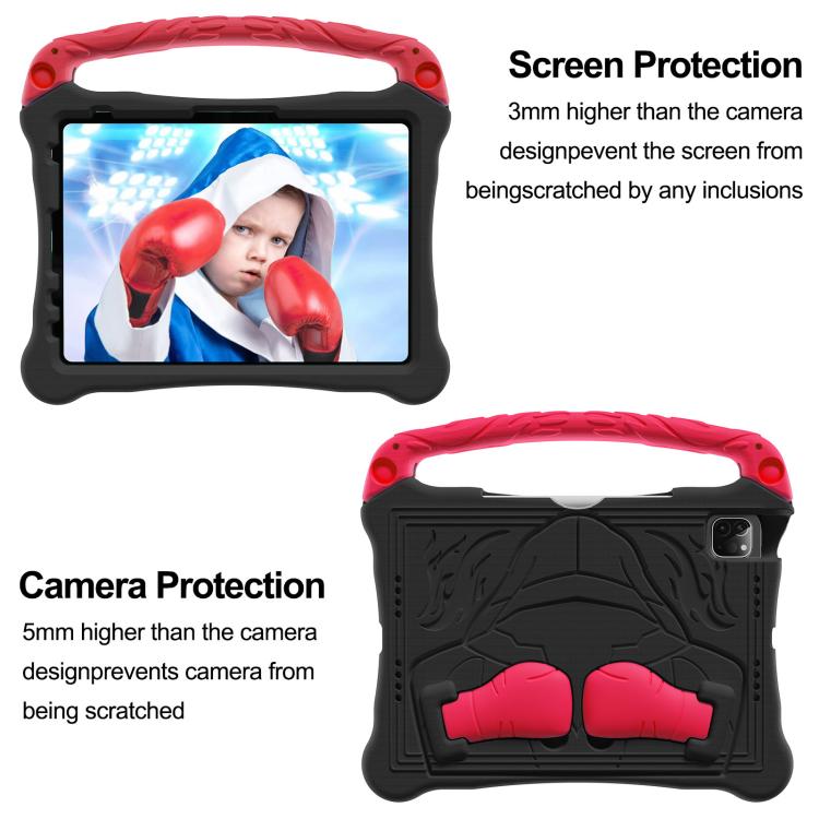 Funda Eva para iPad Air 11 (2024/2025) a Prueba de Golpes con Soporte y Correa (Negro y Rojo)