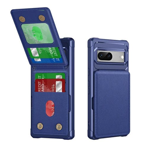 Funda de Cuero con Tarjetero y Tapa Vertical para Google Pixel 7 (Azul Oscuro)