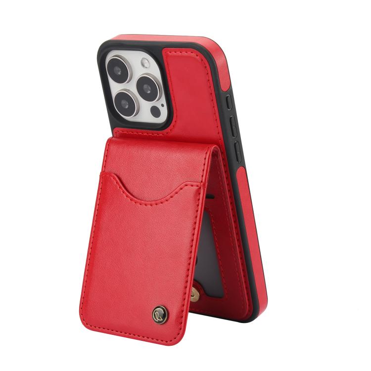 Funda para iPhone 11 Pro Max Awquer Cuero Tapa Vertical Tarjetas Soporte (Rojo)