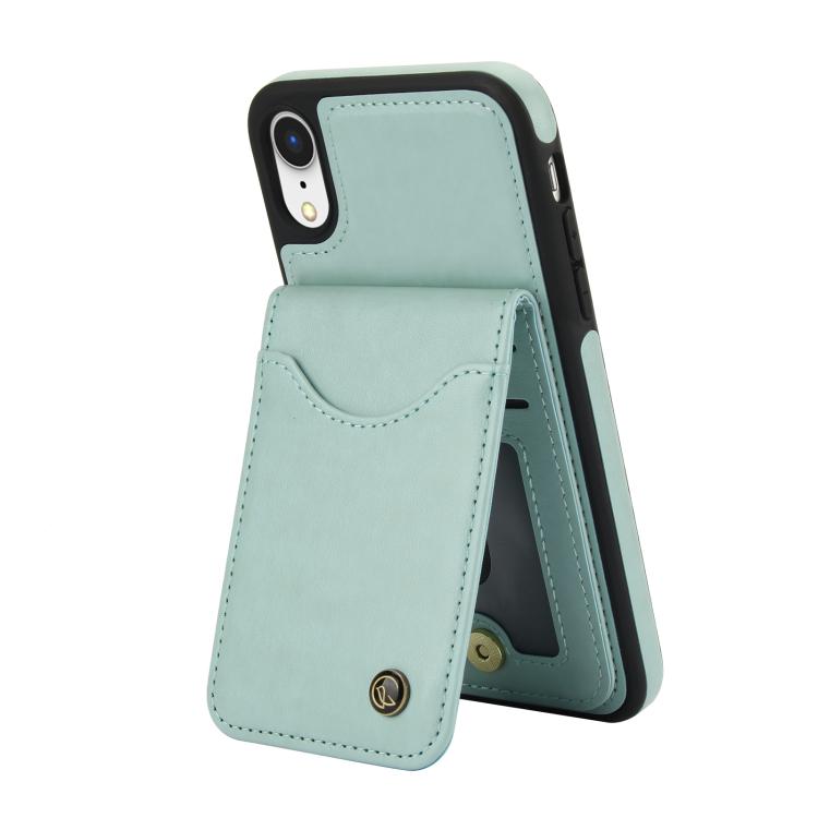 Funda para iPhone X/Xs Awquer Cuero Tapa Vertical Tarjetas Soporte (Verde)