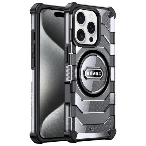 Funda híbrida TPU y PC Wlons Serie Explorer con Magsafe para iPhone 15 Pro (Negra)