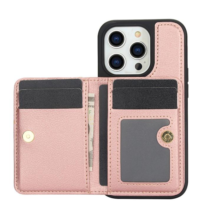 Funda para iPhone 11 Pro Max Awquer Cuero con Tapa Horizontal para Tarjetas y Soporte (Oro Rosa)