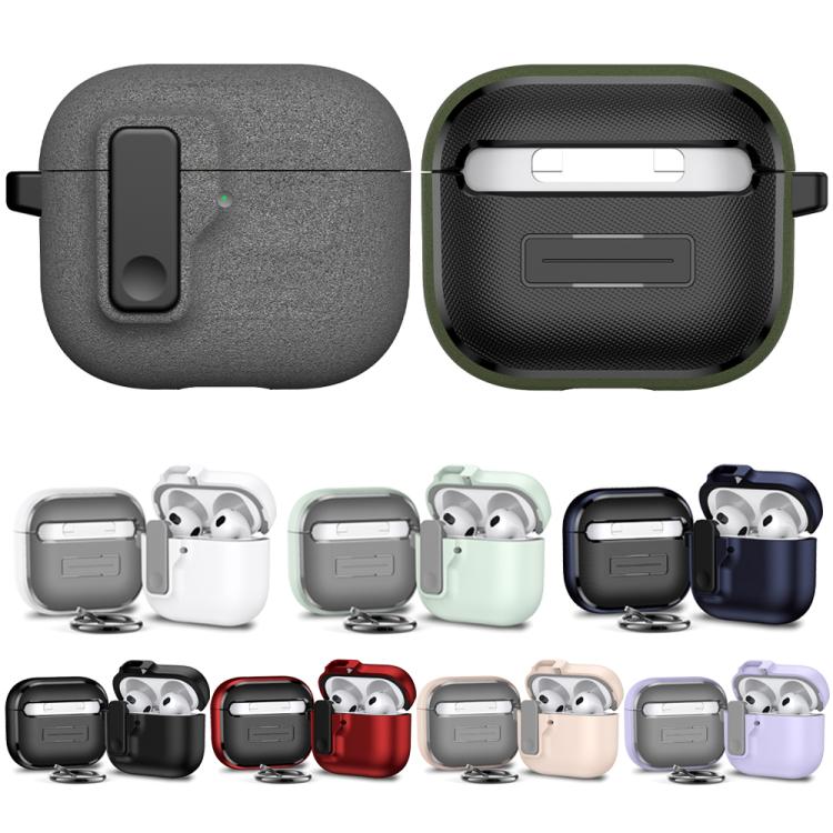 Funda Protectora Auriculares Bluetooth Airpods 3 Bloqueo Automático (Negro)