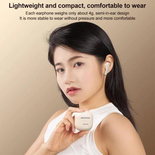 Auriculares inalámbricos Lenovo Tc3301 Bluetooth 5.3 función manos libres (Blancos)