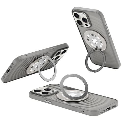 Funda para Teléfono iPhone 14 Pro Max con Soporte Magsafe y Diseño de Ondas (Gris Titanio)