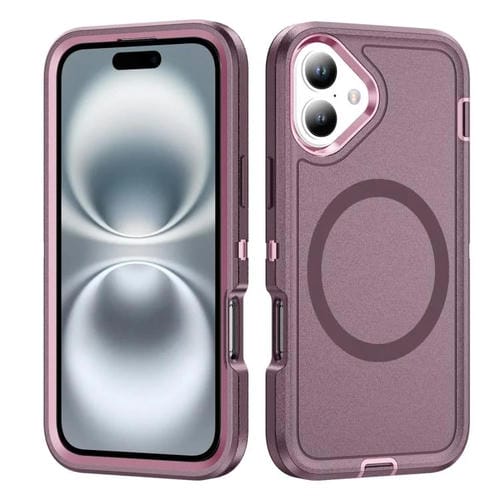 Funda Magnética para iPhone 16 Resistente al Agua y Magsafe (Morado y Rosa)