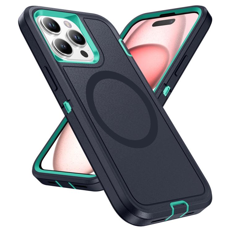 Funda Magnética para iPhone 15 Pro Max Life Resistente al Agua y Golpes (Azul Oscuro y Azul Claro)