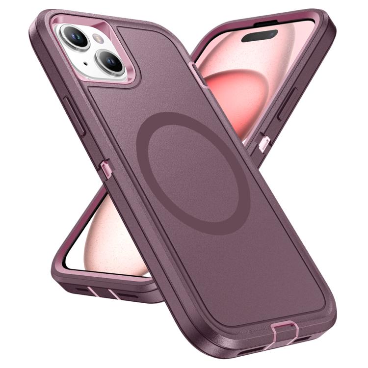 Funda Magnética para iPhone 14 Plus/15 Plus Life Resistente al Agua (Morado y Rosa)