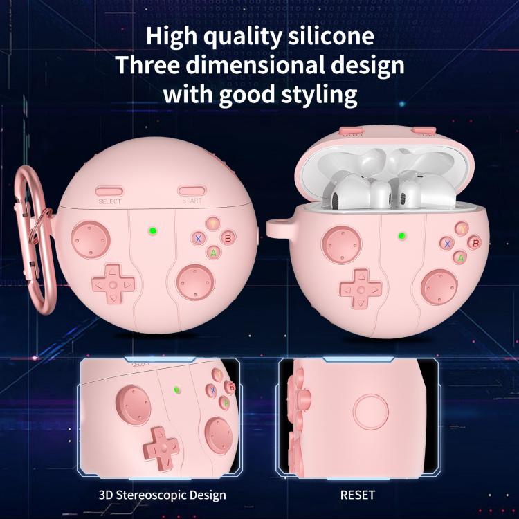 Estuche de Silicona para Auriculares Huawei Freebuds 4/4E Estilo Consola Retro (Rosa)