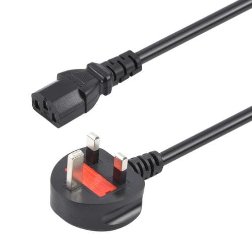 Cable de Alimentación para Ordenador con Enchufe Británico de 3 Pines, 1,8 Metros (Negro)