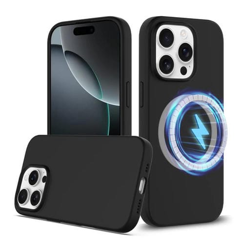 Funda de Silicona Magsafe para iPhone 16 Pro Max con Botón de Control de Cámara (Negra)