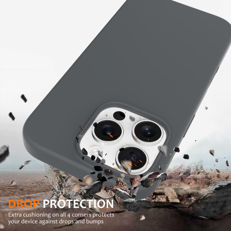 Funda de Silicona Magsafe para iPhone 16 Pro Max con Botón de Control de Cámara (Gris)