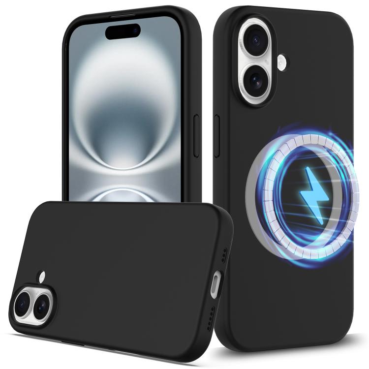 Funda de Silicona Magsafe para iPhone 16 con Botón de Control de Cámara (Negra)