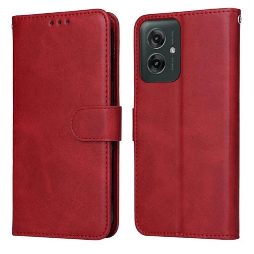 Funda Piel Sintética con Tapa para Motorola Moto G55 (Rojo)