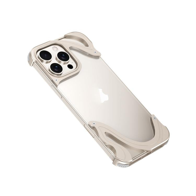 Funda para iPhone 15 Pro Max Panel Trasero Transparente Híbrido PC y Metal Dolphin (Titanio)