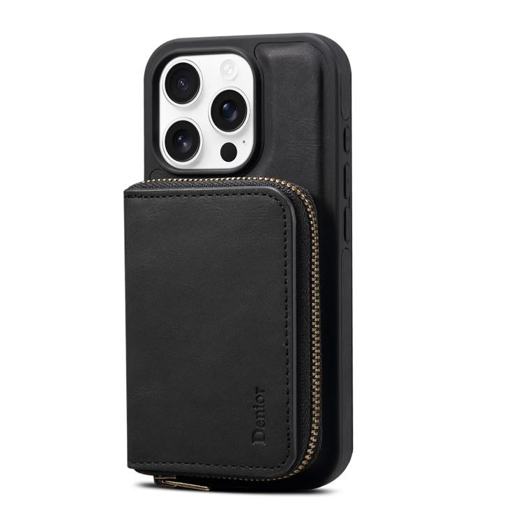 Funda de Cuero con Cremallera Magsafe para iPhone 14 Pro Max Denior D26 Skin Feel (Negra)