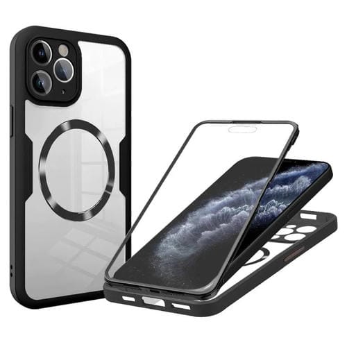 Funda para Teléfono Magsafe iPhone 11 Pro Max Textura de Cd (Negra)