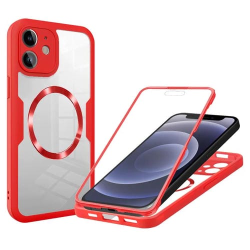 Funda para Teléfono Magsafe iPhone 12 Textura de Cd (Roja)