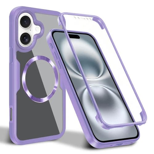 Funda para Teléfono Magsafe iPhone 16 Plus Textura de Cd (Morado)