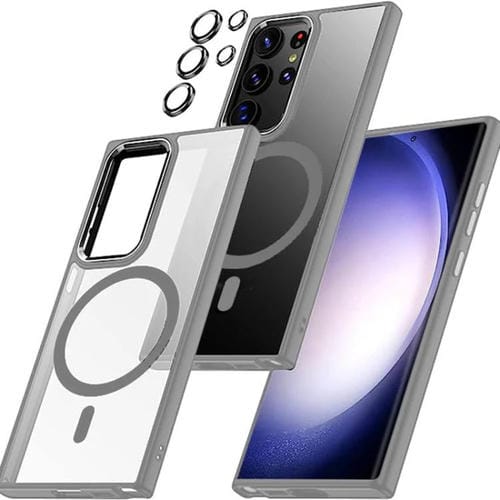 Funda de Acrílico para Teléfono Samsung Galaxy S25 Ultra 5G con Imán Magsafe (Gris)