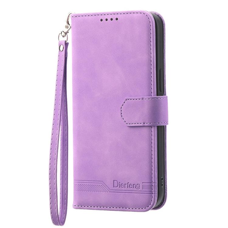 Funda Híbrida de Cuero Pu y TPU Dierfeng Dream Line para OnePlus 13R / Ace 5 / Ace 5 Pro (Morada)