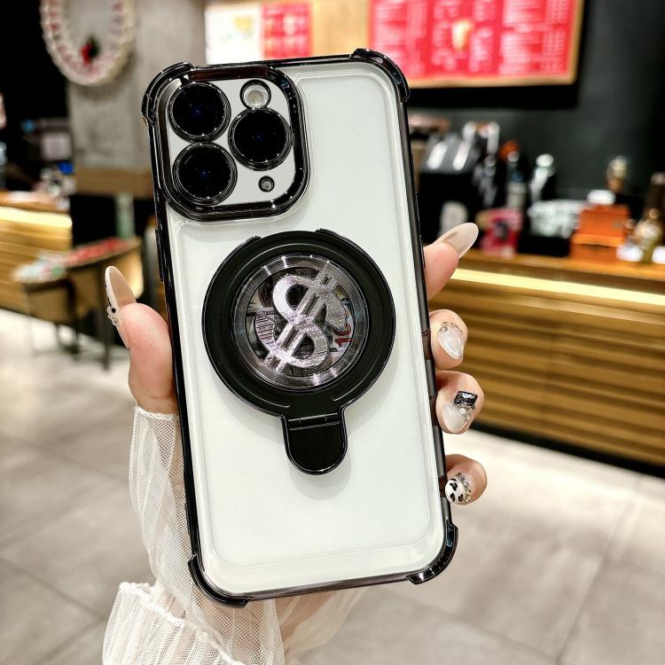 Estuche para TelĂ©fono con Soporte Magsafe para iPhone 11 Pro Max con PelĂcula para Lente (Negro)