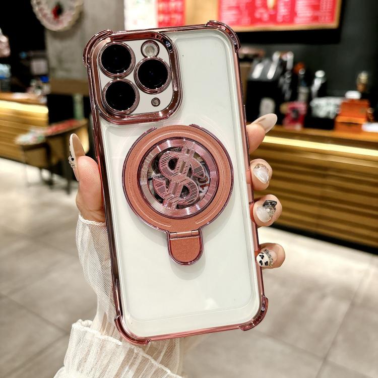 Estuche para TelĂ©fono con Soporte Magsafe para iPhone 11 Pro Max con PelĂcula para Lente (Rosa)