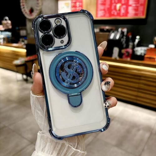 Estuche para Teléfono con Soporte Magsafe para iPhone 11 Pro Max con Película para Lente (Azul)