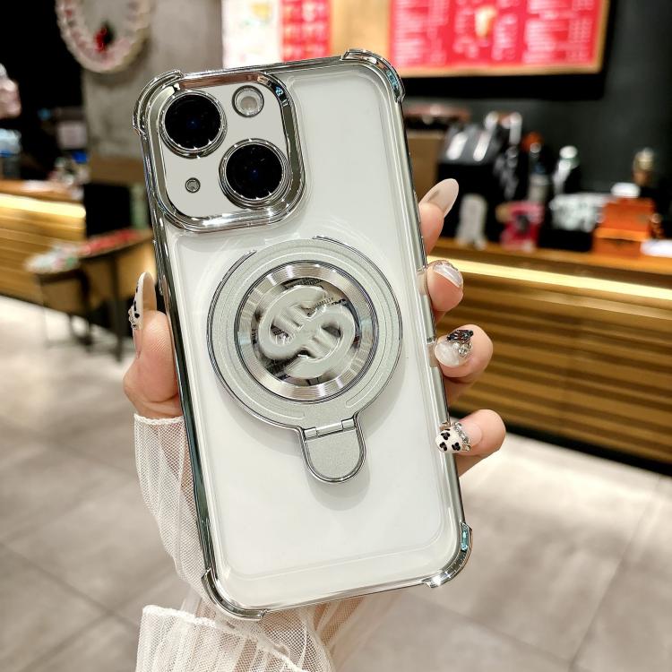 Funda para TelĂ©fono con Soporte Magsafe para iPhone 14 con PelĂcula para Lente (Plateada)