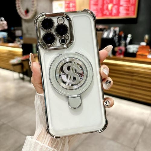 Funda para Teléfono con Soporte Magsafe para iPhone 14 Pro Space con Película para Lente (Gris Titanio)