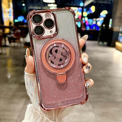 Estuche para teléfono con soporte Magsafe y Película para Lente iPhone 11 Pro (Rosa)