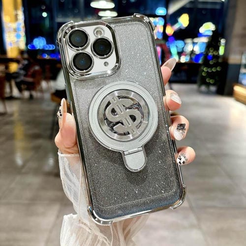 Estuche para Teléfono Magsafe iPhone 12 Pro Soporte y Película Lente (Plateado)