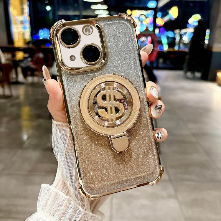 Funda para TelĂ©fono con Soporte Magsafe y PelĂcula para Lente iPhone 14 (Dorada)