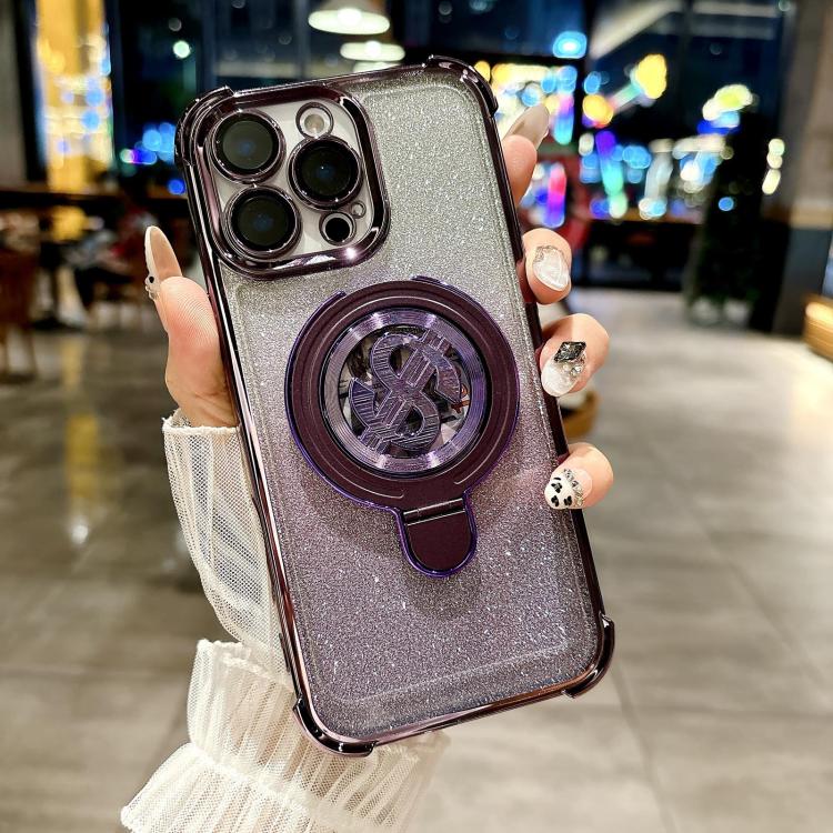 Estuche para Teléfono con Soporte Magsafe y Película para Lente iPhone 14 Pro Max (Morado)