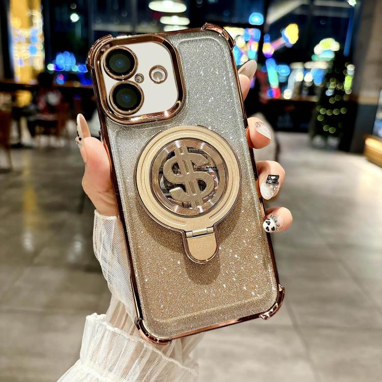 Estuche para TelĂ©fono iPhone 16 con Soporte Magsafe y PelĂcula para Lente (Dorado del Desierto)
