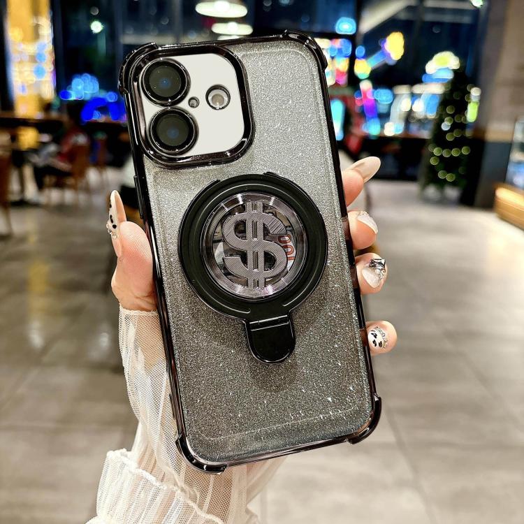 Estuche para Teléfono iPhone 16 Plus con Soporte Magsafe y Película para Lente (Negro)