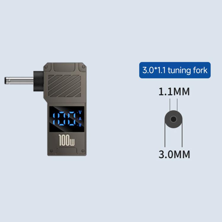 Adaptador de Pantalla Digital Tipo C a CC 3,0 x 1,1 mm para Carga de Computadora 100 W
