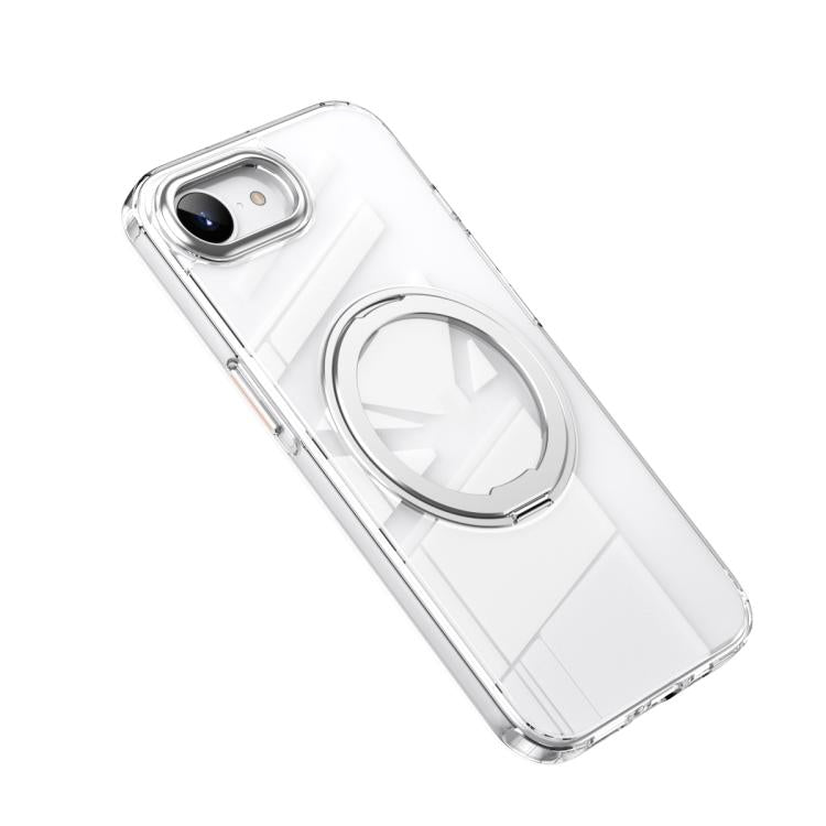 Funda para Teléfono Magsafe iPhone 16E Soporte Magnético 360 Grados (Plateada)