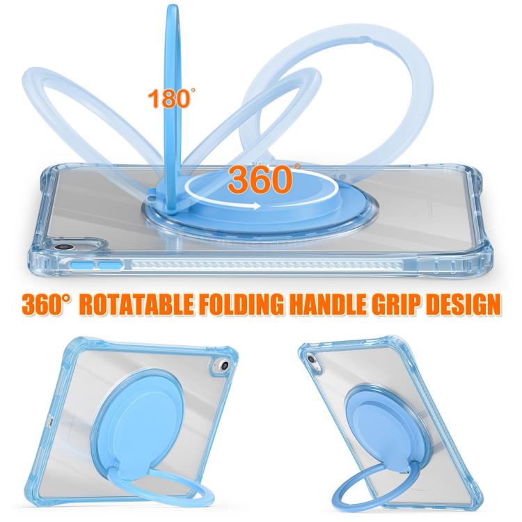Funda Híbrida TPU para iPad 2025/2022 con Asa de Anillo Giratorio (Azul Claro)