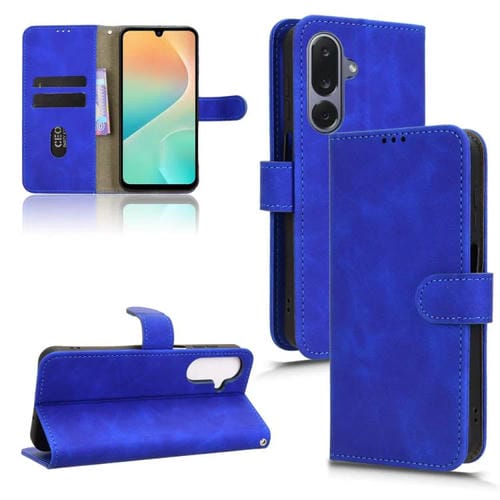 Funda de cuero con tapa magnética y tacto suave para Samsung Galaxy M36 5G (azul)