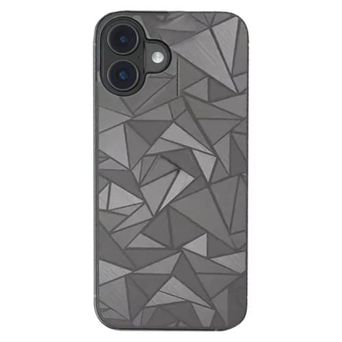 Película Trasera Esmerilada con Patrón de Rombos para iPhone 16 (Plateada)