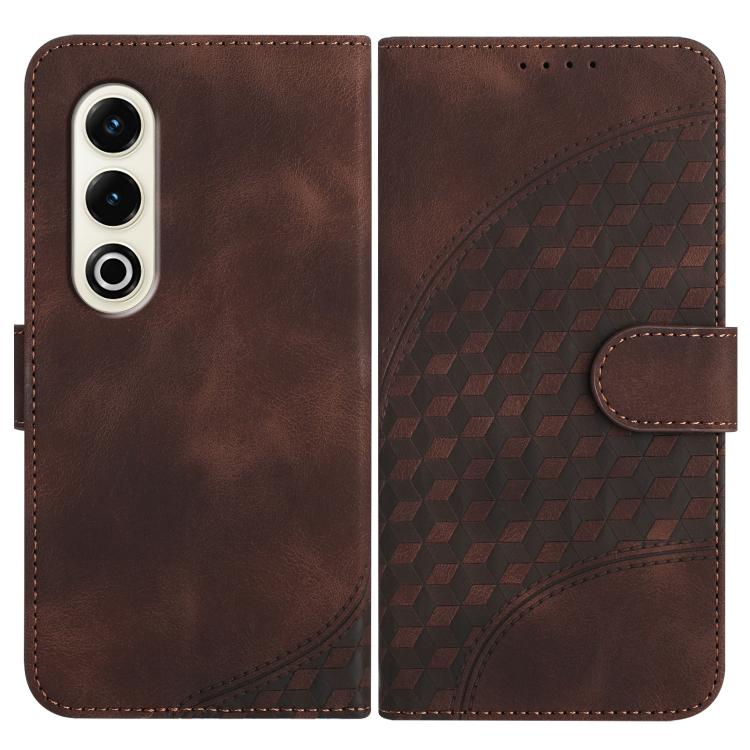 Funda de Cuero con Relieve Cabeza de Elefante para Itel S25 con Cordón (Café)