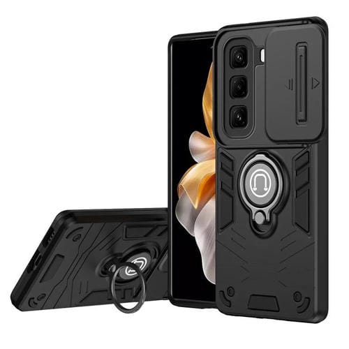 Funda para Teléfono Camshield con Soporte de Anillo para Infinix Hot 50 Pro+ 4G (Negra)
