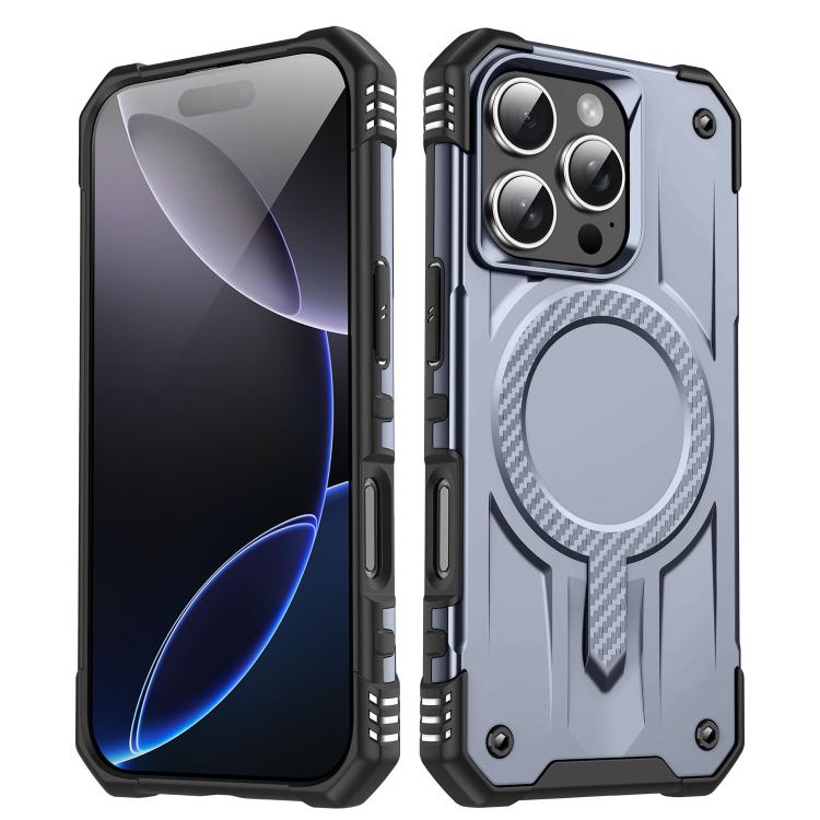 Funda híbrida TPU y PC Straship Magsafe para iPhone 16 Pro Max (Gris)