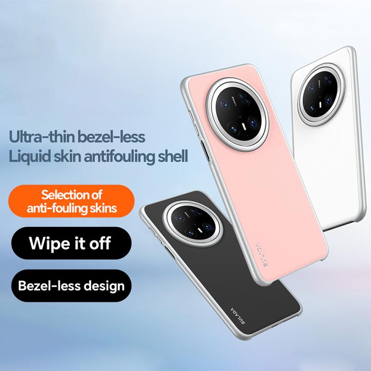 Funda para Teléfono Sulada Skin Feel Cuero Líquido a Prueba de Golpes para Huawei Mate 70 Pro (Negro)