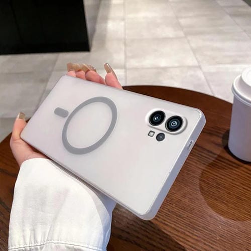 Estuche para teléfono Nothing Phone 1 con protección contra frío, orificios finos y Magsafe (Gris Titanio)