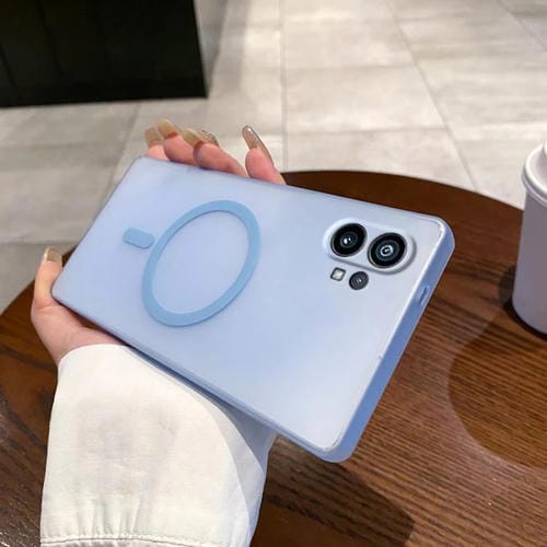 Estuche para Teléfono Nothing Phone 1 con Tapa de Rosca Fina y Protección Contra Hielo y Niebla (Azul Transparente)