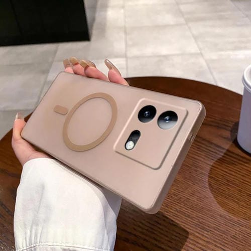 Funda para Teléfono de PC Magsafe con Orificios Finos para Vivo Iqoo Neo8 (Dorada)