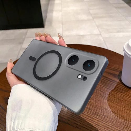 Funda para Teléfono de PC Magsafe con Orificios Finos para Vivo Iqoo Neo9 (Transparente, Negra)