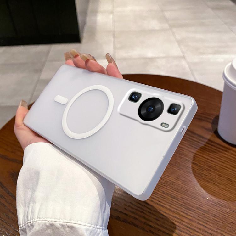 Funda para Teléfono Huawei P60 con Orificio Fino y Protección Contra Niebla y Hielo Magsafe (Blanca)